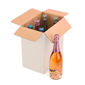 CAJA PARA 6 BOT DE CAVA BLANCA