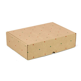 CAJA P. PLUS 30 X 22 X 8 CM TOPOS VERDE/ROJO