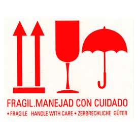 ETIQUETA EXPEDICION FRAGIL - MANEJAD CON CUIDADO