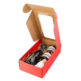 ESTUCHE CAJA C/ VENTANA  2 BOT ONDA ROJA