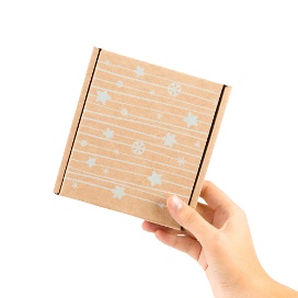 CAJA POSTAL13X15,5X4 IMPRESA NAVIDAD ESTRELLAS