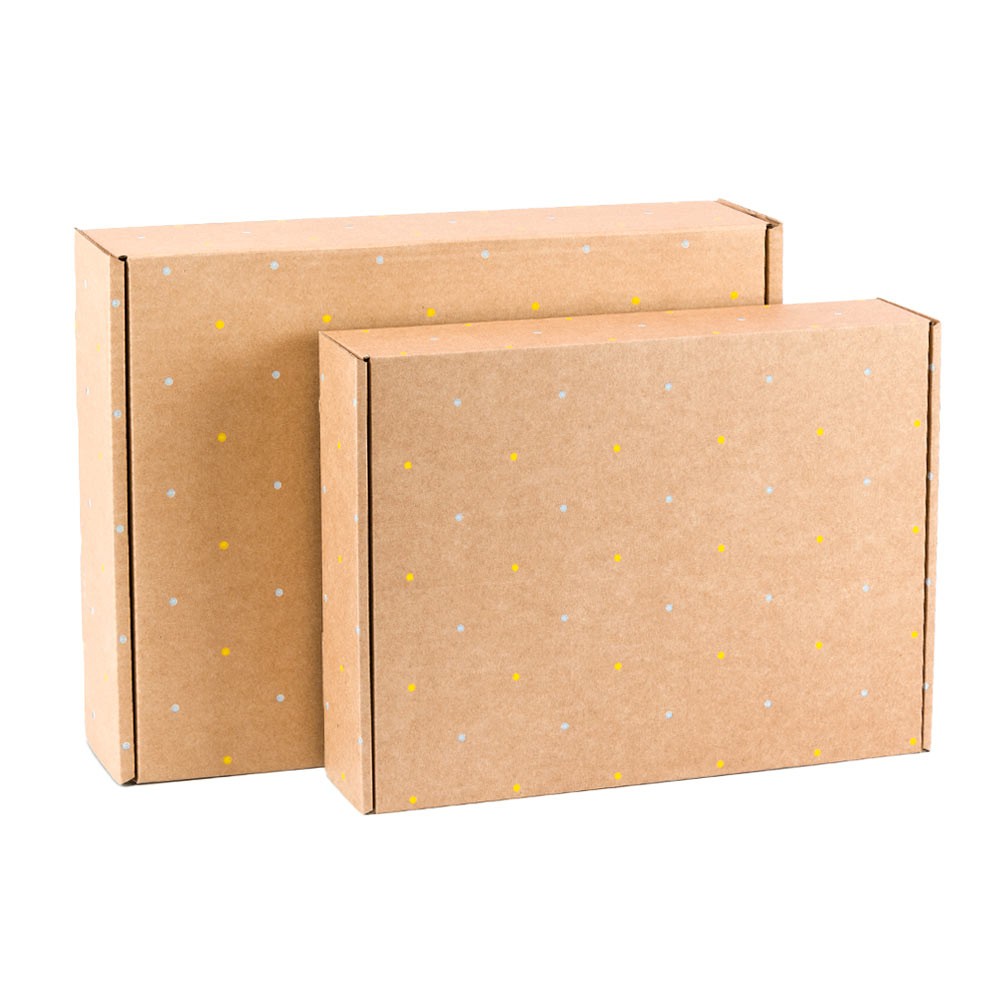 CAJA POSTAL 30 X 20 X 8 CM IMPRESION TOPOS