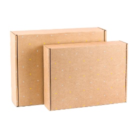 CAJA POSTAL 38X28X8 TOPOS BLANCO Y AMARILLO 