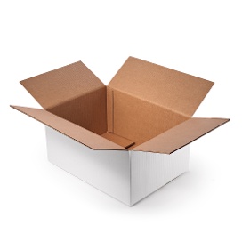 CAJA CON SOLAPAS BLANCA 50X50X50 CANAL DOBLE